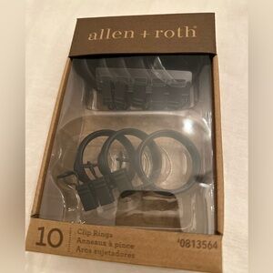 Allen and Roth Curtain Clip Rings Black Set of 8